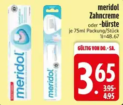 Edeka meridol Zahncreme oder -bürste Angebot