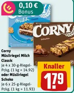 REWE Corny Müsliriegel Milch Classic oder Müsliriegel Schoko Angebot