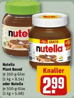 REWE Nutella Plant Based oder Nutella Angebot