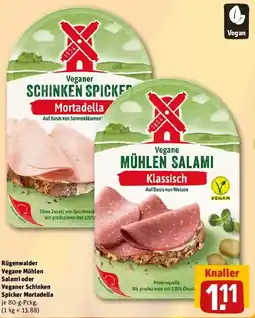 REWE Rügenwalder Vegane Mühlen Salami oder Veganer Schinken Spicker Mortadella Angebot