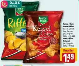 REWE Funny-frisch Kessel Chips oder Riffels Naturell Angebot