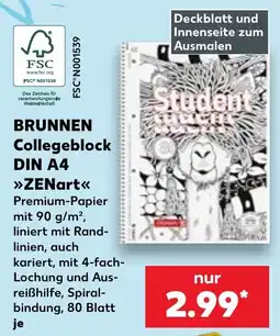 Kaufland BRUNNEN Collegeblock »ZENart« Angebot