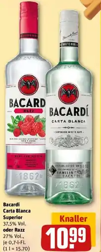 REWE Bacardi Carta Blanca Superior oder Razz Angebot