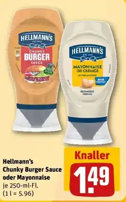 REWE Hellmann's Chunky Burger Sauce oder Mayonnaise Angebot