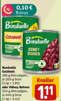 REWE Bonduelle Goldmais oder Kidney Bohnen Angebot