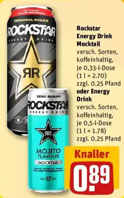 REWE Rockstar Energy Drink Mocktail oder Energy Drink Angebot