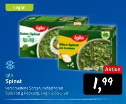 KONSUM iglo Spinat Angebot