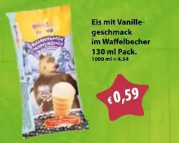 Mix Markt Eis mit Vanillegeschmack im Waffelbecher Angebot