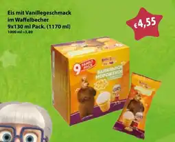 Mix Markt Eis mit Vanillegeschmack im Waffelbecher Angebot