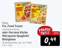 KONSUM Maggi Fix, Food Travel Würzpasta Spaghetti Bolognese Angebot