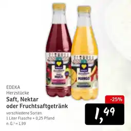 KONSUM Herzstücke Saft, Nektar oder Fruchtsaftgetränk Angebot