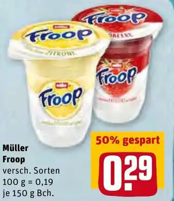 REWE Müller Froop 150g Becher Angebot