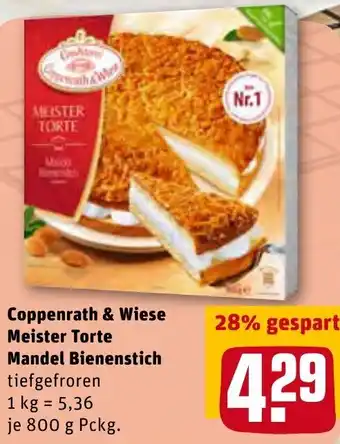 REWE Coppenrath & Wiese Meister Torte Mandel Bienenstich 800g Angebot