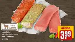 REWE Lammlachs mariniert oder natur oder Lammfilet Angebot