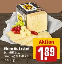 REWE Tilsiter Nr. 8 scharf Schnittkäse Angebot