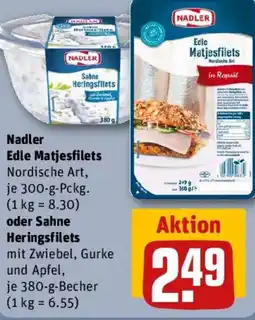 REWE Nadler Edle Matjesfilets oder Sahne Heringsfilets Angebot