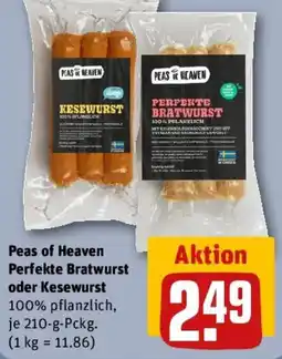 REWE Peas of Heaven Perfekte Bratwurst oder Kesewurst Angebot