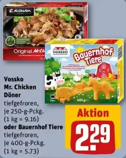 REWE Vossko Mr. Chicken Döner oder Bauernhof Tiere Angebot