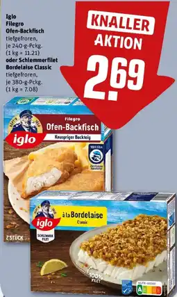 REWE Iglo Filegro Ofen-Backfisch oder Schlemmerfilet Bordelaise Classic Angebot