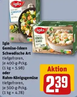 REWE iglo Gemüse-Ideen Schwedische Art oder Rahm-Königsgemüse Angebot