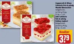 REWE Coppenrath & Wiese Cafeteria fein & sahnig Mandel-Bienenstich oder Cafeteria fein & sahnig Erdbeer Joghurt Angebot