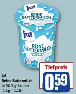 REWE ja! Reine Buttermilch Angebot