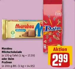 REWE Marabou Milchschokolade oder Daim Pralinen Angebot