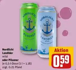 REWE Nordlicht Landbier mild oder Pilsener Angebot