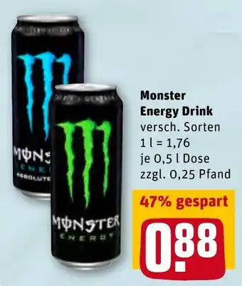 REWE Monster Energy Drink 0,5 L Dose Angebot