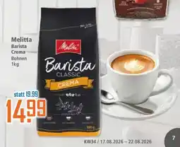 Klaas und Kock Melitta Barista Crema Bohnen Angebot