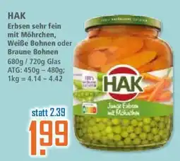 Klaas und Kock HAK Erbsen sehr fein mit Möhrchen Angebot