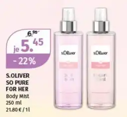 Müller S.OLIVER SO PURE FOR HER Body Mist Angebot