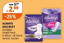 Müller ALWAYS DISCREET Einlagen Single Pack Angebot