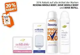 Müller REXONA WHOLE BODY, DOVE WHOLE BODY und DOVE REFILL Angebot