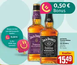 REWE Jack Daniel's Tennessee Whiskey oder Blackberry Angebot