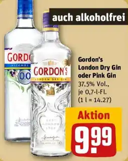 REWE Gordon's London Dry Gin oder Pink Gin Angebot