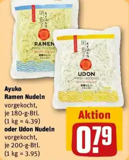 REWE Ayuko Ramen Nudeln oder Udon Nudeln Angebot