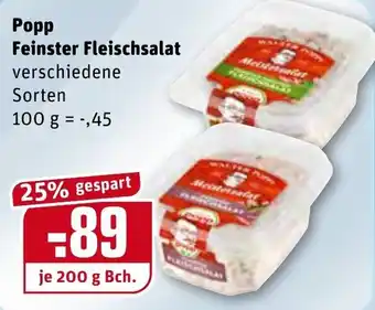 REWE Kaufpark Popp Feinster Fleischsalat 200g Becher Angebot