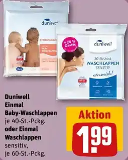 REWE Duniwell Einmal Baby-Waschlappen oder Einmal Waschlappen Angebot