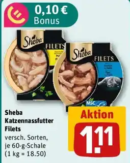 REWE Sheba Katzennassfutter Filets Angebot