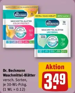 REWE Dr. Beckmann Waschmittel-Blätter Angebot