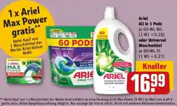 REWE Ariel All in 1 Pods oder Universal Waschmittel Angebot