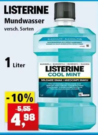 Thomas Philipps Listerine Mundwasser 1L Angebot