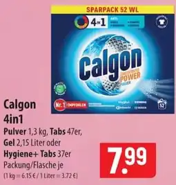 Famila Nord Ost Calgon 4in1 Pulver , Tabs 47er, Gel oder Hygiene+Tabs 37er Angebot