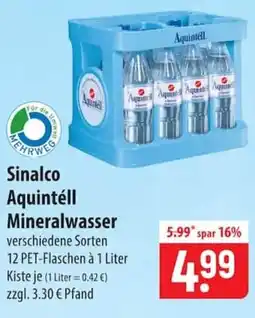 Famila Nord Ost Sinalco Aquintéll Mineralwasser Angebot