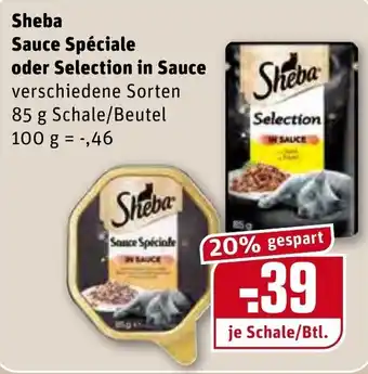 REWE Kaufpark Sheba Sauce Spéciale oder Selection in Sauce 85g Angebot