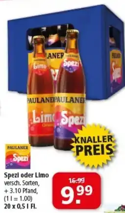 Multi Markt PAULANER Spezi oder Limo Angebot