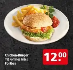 Multi Markt Chicken-Burger mit Pommes Frites Portion Angebot
