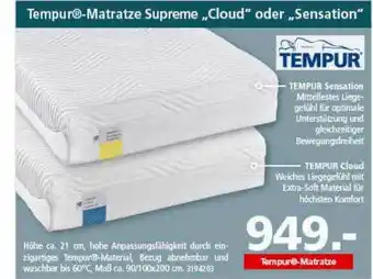 Segmüller Tempur-matratze Supreme „cloud“ Oder „sensation“ Angebot