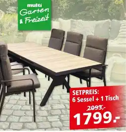 Multi Markt 6 Sessel + 1 Tisch Angebot